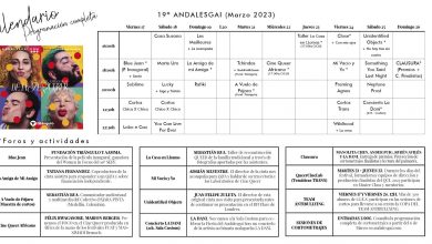 Calendario programación 19º andalesgai (MArzo 2023)